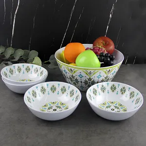 SEBEST Custom Big Small Mini Multiple Specifications Plastic Soup Food Salad Bowls White Round Fruit Melamine Salad Bowl