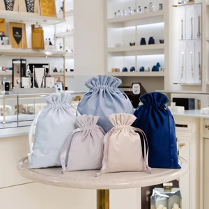 Custom Logo Luxury Velvet <b>Drawstring</b> Gift Bags Reusable Perfume Sachet for Jewelry Watches Bulk Wedding Favors Customizable Your - Product Image 1