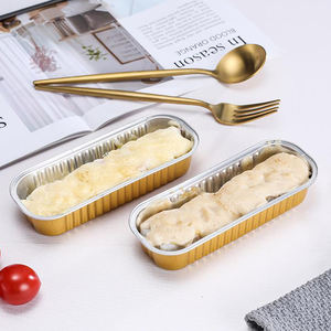 100 قطعة من حاويات الألمنيوم المستطيلة الملونة لتزيين الكعك وخبز الخبز - Product Image 2