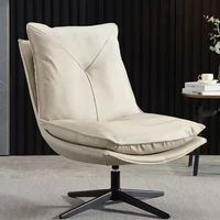 Fauteuil pivotant moderne en cuir, confortable, une place, pour salon, bureau, balcon, avec housse amovible, fauteuil à dossier haut