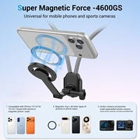 Support magnétique pour téléphone portable universel, accessoire étanche, hauteur réglable, sangle anti-vibration, connexion, respectueux de la peau