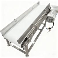 Convoyeur à bande rotative en PU de qualité alimentaire à prix compétitif réglable, cadre en acier inoxydable, traitement de bord de couteau, restaurant neuf