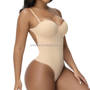Sexy T-shaped Crotch <strong>Backless</strong> Halter Shaper <strong>Bodysuit</strong> One-Piece Corset Cinching Chest-Supporting <strong>Underwear</strong> Made of Spandex Nylon - Product Image 5
