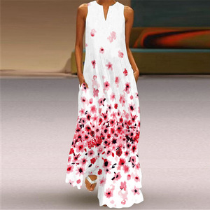 Maxi <span class=keywords><strong>abito</strong></span> floreale con stampa a farfalla da donna <span class=keywords><strong>estivo</strong></span> senza maniche con scollo a V da donna ampio <span class=keywords><strong>abito</strong></span> lungo <span class=keywords><strong>estivo</strong></span> <span class=keywords><strong>taglie</strong></span> <span class=keywords><strong>forti</strong></span> - Product Image 6