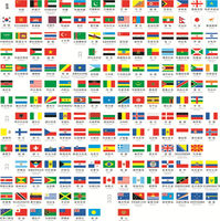 Drapeaux rouges miniatures en satin double couche brodé pour bureau et voiture, avec mât en acier inoxydable, divers pays, vente en gros
