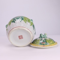 RYZG32-B-L Pot en céramique de Jingdezhen, motif papillon et fleur de chou Bok Choy, pot à riz en céramique