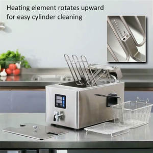 Friteuses électriques industrielles de comptoir pour la restauration rapide, machine à frites électriques, friteuses DDP - Product Image 6