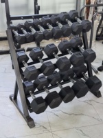 Ensemble d'haltères hexagonales de 5 à 50 lb en gros avec support de rangement à 3 niveaux