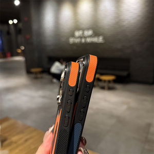 Nueva Funda Trasera Magnética Inalámbrica con Combinación de Colores a la Moda para <span class=keywords><strong>iPhone</strong></span> 17 16 15 14 13 Pro Max, Textura de Cuero PU, Resistente a Impactos - Product Image 3