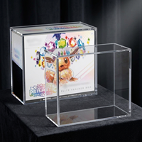 Boîte de présentation en acrylique transparente pour boîte de jeu de cartes, protecteur anti-poussière transparent avec couvercle, support en acrylique pour boîtes scellées