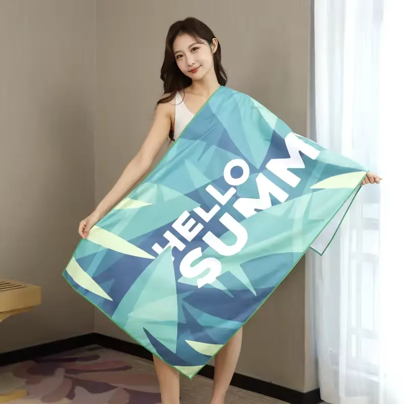 Tùy Chỉnh Sợi Nhỏ Thăng Hoa Kỹ Thuật Số Thăng Hoa Beachtowel In Logo Thể Thao Khuyến Mãi Cá Nhân Mềm Thể Thao Khăn Tắm