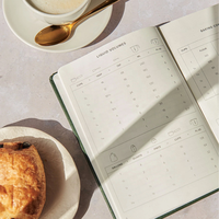 Carnet de recettes personnalisé A5, couverture rigide en tissu de lin, papier épais 120 g/m² ivoire, reliure parfaite, journal de recettes, planificateur
