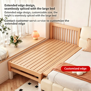 Cuna individual <span class=keywords><strong>de</strong></span> madera maciza para niños, plegable y ensamblable, con <span class=keywords><strong>respaldo</strong></span> suave y borde extensible, diseño <span class=keywords><strong>sencillo</strong></span> y personalizable. - Product Image 3