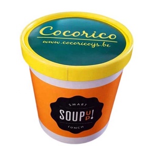 Có thể tái chế 500 ml 16 oz pint súp thủy tinh Icecream bao bì compostable <span class=keywords><strong>Ice</strong></span> <span class=keywords><strong>Cream</strong></span> bồn tắm với nắp cốc giấy - Product Image 5