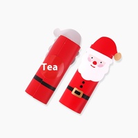 Santa Elk Shape Cute Cartoon Color Lollipop Card PVC Embalaje Serigrafía Impermeable para Chocolate Traje Decoraciones Stock
