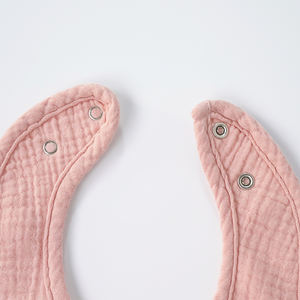 Bavoirs pour bébé en mousseline à fermeture à pression réglable, nouveau-né, couleur unie, serviette carrée douce, tissu à rotule, alimentation, 100% coton, bandana pour bébé, bavoirs anti-bave - Product Image 6