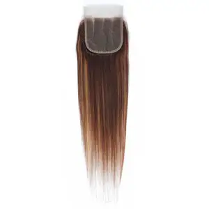 Dropshipping Wholesale Lace Closure Virgin Cuticle Aligned Hair Raw Indian Hair 4/27 Cheap Mixed Color 4x4 Straight Lace Closure