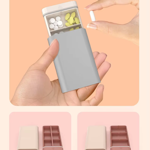 Boîte à pilules en gros, mini-boîte à pilules portable, étui de rangement pour médicaments et huiles de poisson, organisateur de voyage à 6 compartiments pour vitamines - Product Image 2