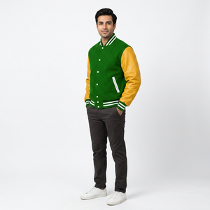Veste universitaire unisexe en polaire de haute qualité, personnalisable OEM, style sportif, col montant, logo brodé sur le devant, hiver FINER - Product Image 1