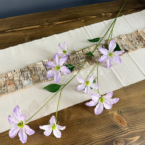 Flores Artificiales de Clematista Fucheng, Rama Individual de Seda, Decoración para Bodas y Hogar, Accesorios de Fotografía - Product Image 3