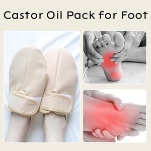 Pack de 2 compresses réutilisables à l'huile de ricin pour les pieds et les orteils, pour soulager les douleurs musculaires des pieds - Product Image 3