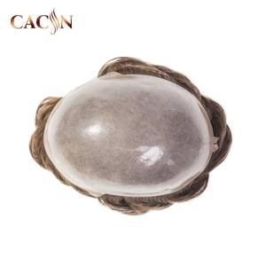 SuperSkin-VM 0.06mm hommes toupet peau Super fine systèmes de remplacement de cheveux perruques de densité moyenne pour hommes toupet - Product Image 4