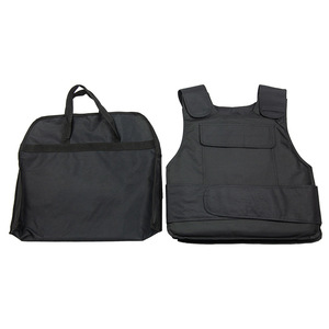 Gilet pare-couteaux noir, taille unique, coutures soudées, sangle d'épaule, protection de sécurité pour les écoles, les hôpitaux, les banques - Product Image 5