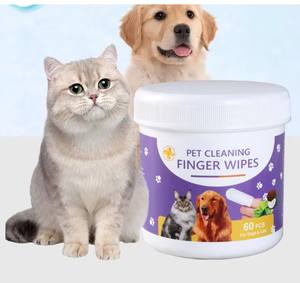 Toallitas Húmedas para Limpieza Dental de Mascotas, 60 Unidades, Limpieza Bucal para Perros y Gatos 360 °   Protector de Dedos para Limpieza Dental - Product Image 1