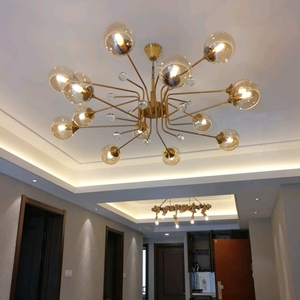 Lustre LED moderne en or Decoclear, <span class=keywords><strong>suspension</strong></span> <span class=keywords><strong>luminaire</strong></span> pour hall d'entrée - Product Image 3