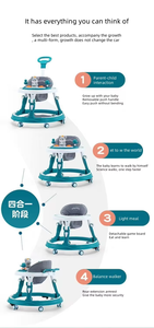 Sıcak satış yeni bebek yürüteci çok fonksiyonlu anti-o-bacak anti-rollover arabası bebek oturabilir ve sürücü öğrenmek için itin - Product Image 4