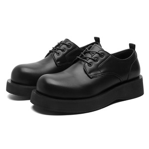 Zapatos de plataforma negros para hombre, estilo nicho 2025, zapatos de cuero casuales para aumentar la altura, para uso diario - Product Image 5