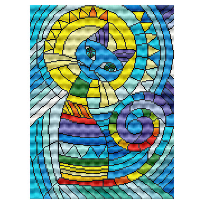 funy handmade cat cross stitch kits animal embroidery kit punch needle kit