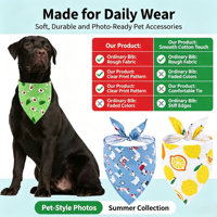 Bandana pour animaux de compagnie en tissu de coton à motif de dessin animé, imprimé fruits (Pastèque, Citron), bavoir anti-bave, pour l'été et Halloween, lavable à la main
