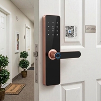 Cerradura Inteligente Biométrica de Huella Dactilar para Puerta, Cerradura Electrónica Digital sin Llave con Contraseña, Tarjeta IC, Manija de Palanca y Control por Aplicación