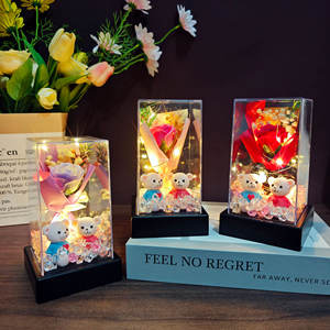 Mini Ramo de Rosas de Jabón con Cubierta Acrílica y LED, Decoración de Escritorio, Regalo para Múltiples Ocasiones (Día de San Valentín, Día de la Madre), 3 Colores - Product Image 3