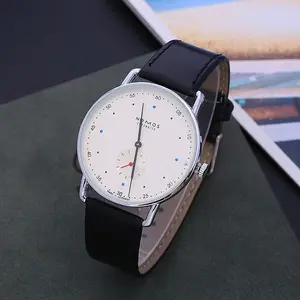 皮革表带2色顶级品牌Mark Fairwhale石英不锈钢个性百搭手表