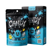 Sachet d'emballage Mylar personnalisé avec boîte de présentation 3,5G 7g, pochette de stockage vide de qualité alimentaire imprimée numériquement