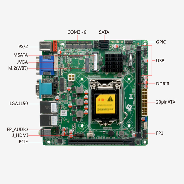 LGA1150 Motherboard 2 GBE DDR3 SIM PCIE X16 PS2 10 USB 6 COM Lga 1150 Mini Itx Motherboards