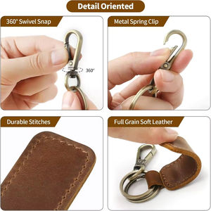 Porte-clés universel en cuir véritable avec impression typographique et forme personnalisée pour hommes et femmes - Product Image 3