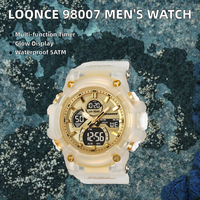Jam Tangan Sport Analog Digital Pria 5BAR Tahan Air Bercahaya Kronograf Alarm Tampilan Hari Tali TPU