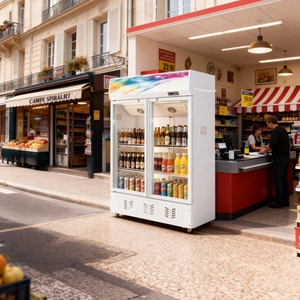 Congélateur vertical de 300 L avec porte vitrée pour boissons, réfrigérateur à bière, vitrine réfrigérée pour boissons pour magasin de proximité - Product Image 5