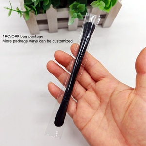 12,7 cm Todo Negro tamaño mediano Dual Duo sombra de ojos cepillo esponjoso sombra de ojos mezcla cepillo de sombreador plano cepillo de sombra de ojos de doble extremo - Product Image 5