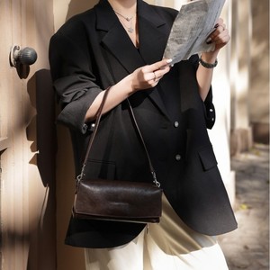 Ando Bag Vegetable <b>Tanned</b> Cowhide <b>Leather</b> Shoulder Bag Women Compact Flap Crossbody <b>Handbag</b> - Product Image 2