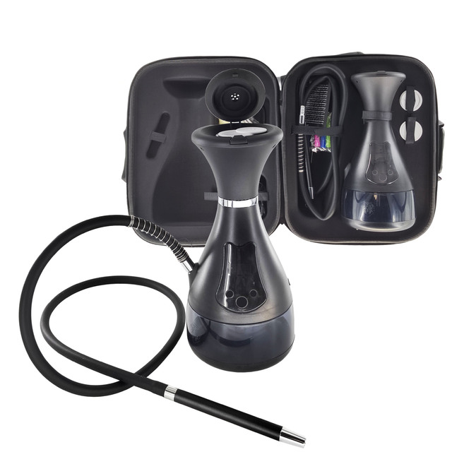 New Battery Can Take Out Electronic Hookah Creamic Pot with Accessories Smart LED Rechargeable Rod Electronic Hookah Set
