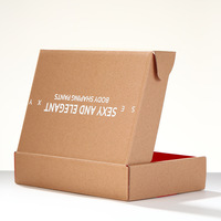 Boîte d'expédition en gros bicolore rouge avec intérieur personnalisé, impression de logo de marque, en papier kraft, pliable, type avion