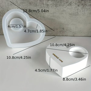 MUYULINS Factory DIY Heart Candle Holder Epoxy <b>Silicone</b> Mold - Product Image 2