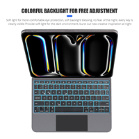 Étui Clavier Magique pour iPad Pro 10.9/ 11 /12.9 Pouces iPad Air 11(M2) Pavé Tactile Multi-Touch 7 Couleurs Rétroéclairé Alliage d'Aluminium