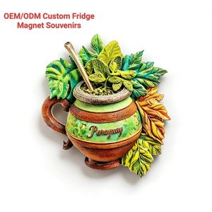 Aimant de réfrigérateur souvenir personnalisé du Paraguay, design 3D Yerba Mate, autocollant magnétique en résine, cadeaux commémoratifs de voyage en Amérique du Sud - Product Image 1