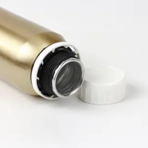 Luxury 150ml Glossy Gold Empty Metal Aluminum Essential Oil Bottle With Tamper Evident Cap
