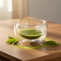 Tasse à matcha en verre, bol à matcha en verre borosilicate, style japonais, verre transparent pour matcha